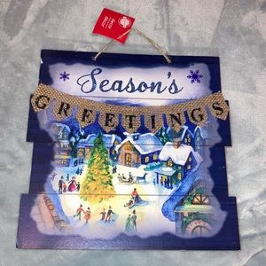 NWT seasons greetings home decor sign